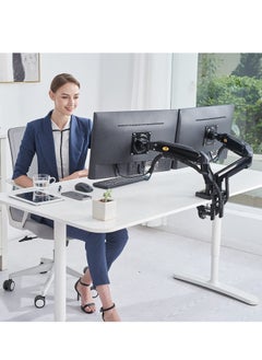 NB NORTH BAYOU Dual Monitor Desk Mount Stand Full Motion Swivel Computer Monitor Arm for Two Screens 17-27 Inch with 2~9kgs Load Capacity for Each Display F160  - Image 2