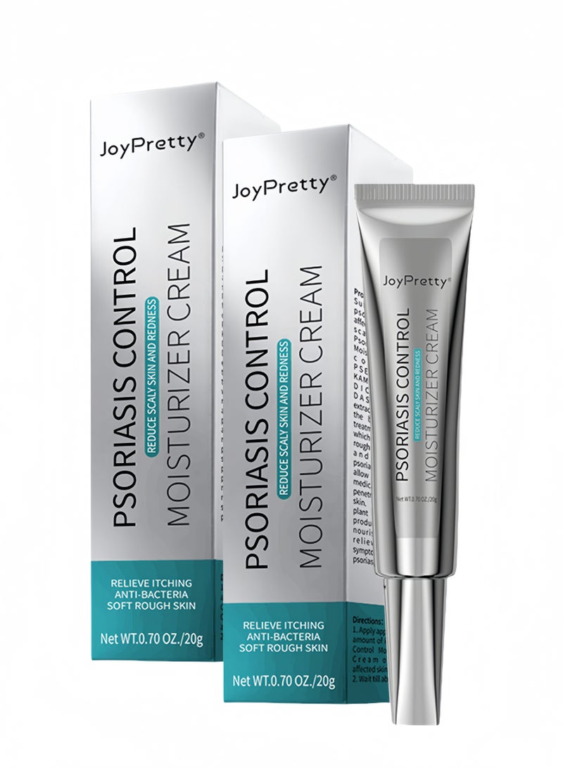 JoyPretty 2-PACKS Psoriasis Relief Cream , Anti-Bacterial Moisturizer for Scaly Skin & Redness – Natural Herbal Cream for Eczema, Dermatitis, Psoriasis, and Vitiligo – Unisex (20g*2) - Image 1