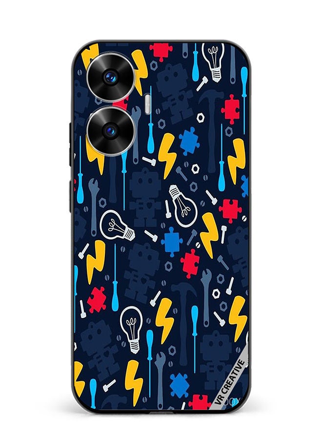 VR CREATIVE Protective Case Cover For Realme C55 Bulb Design Multicolour - Image 1