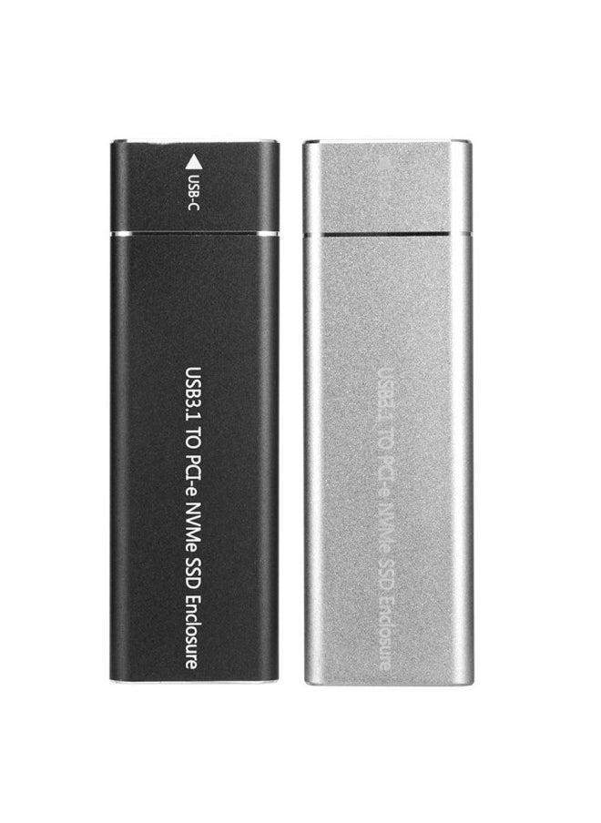 ماركة غير محددة صندوق القرص الصلب المحمول M.2 Nvme Protocol Usb3.1 نوع الكمبيوتر المحمول SSD صندوق القرص الصلب المعدني ذو الحالة الصلبة - اللون: فضي بروتوكول NVME  - Image 2