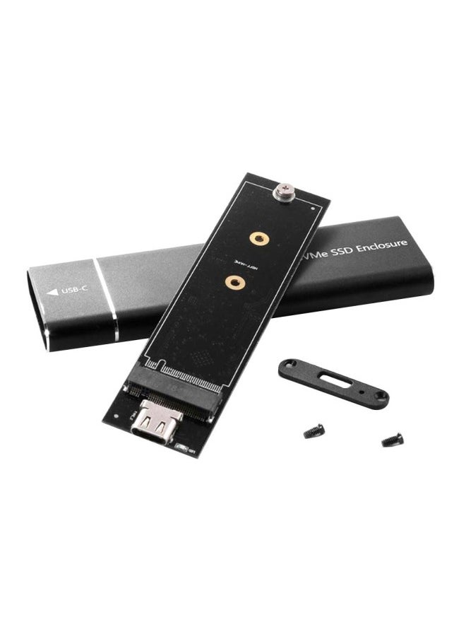 ماركة غير محددة صندوق القرص الصلب المحمول M.2 Nvme Protocol Usb3.1 نوع الكمبيوتر المحمول SSD صندوق القرص الصلب المعدني ذو الحالة الصلبة - اللون: فضي بروتوكول NVME  - Image 5