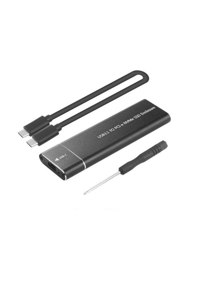 ماركة غير محددة صندوق القرص الصلب المحمول M.2 Nvme Protocol Usb3.1 نوع الكمبيوتر المحمول SSD صندوق القرص الصلب المعدني ذو الحالة الصلبة - اللون: فضي بروتوكول NVME  - Image 3