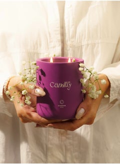 Candlly Amores Candle of Attraction and Presence.Fillid in natural pottery, prepared.Fragrance: Orange, orchid, and freesia flowers Ingredients: Natural soy wax, Sea salt, musk, and amber.Size:300 grams.  - Image 1