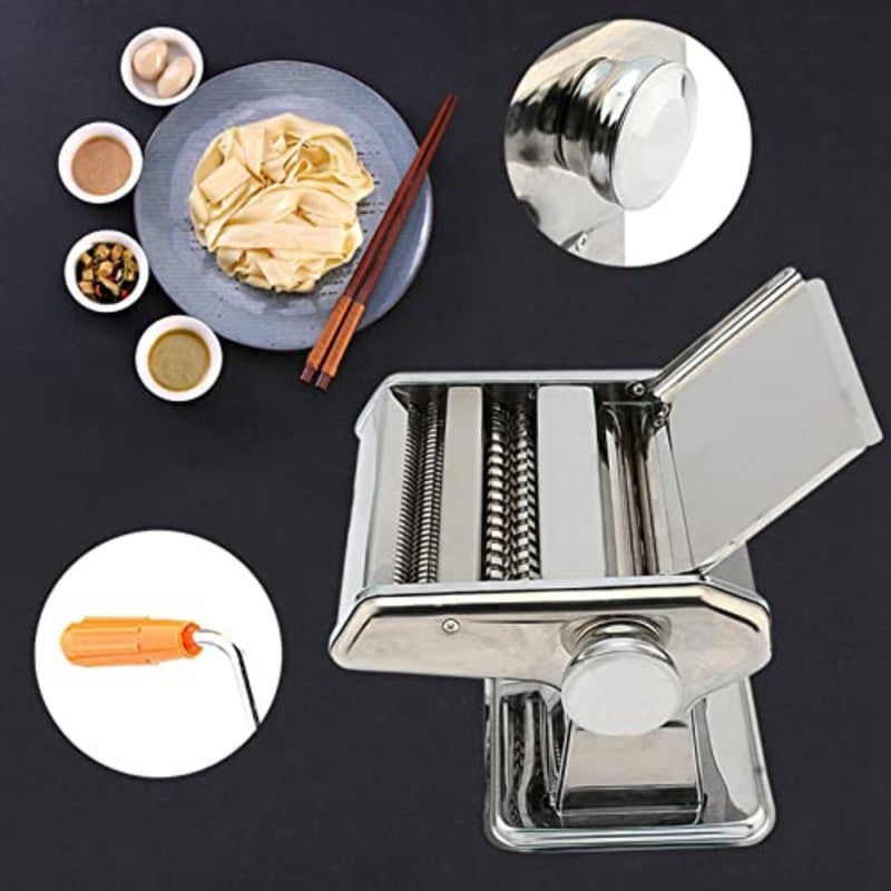 Stainless Steel Pasta Machine, Smooth and Soft Noodle Pressing, Manual Noodle Maker Machine for Home Cooking - Image 5