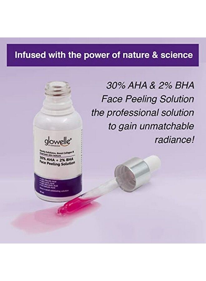 Aryanveda محلول تقشير الوجه Glowelle 30% Aha و2% Bha لتقشير خفيف ونقاء البشرة | للرجال والنساء | 30 مل - Image 4
