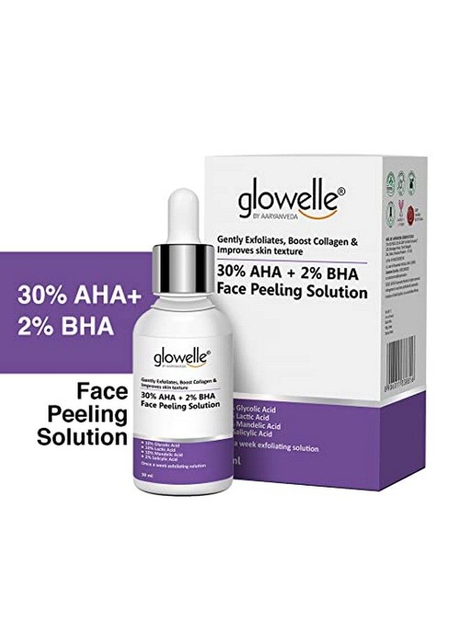 Aryanveda محلول تقشير الوجه Glowelle 30% Aha و2% Bha لتقشير خفيف ونقاء البشرة | للرجال والنساء | 30 مل - Image 3