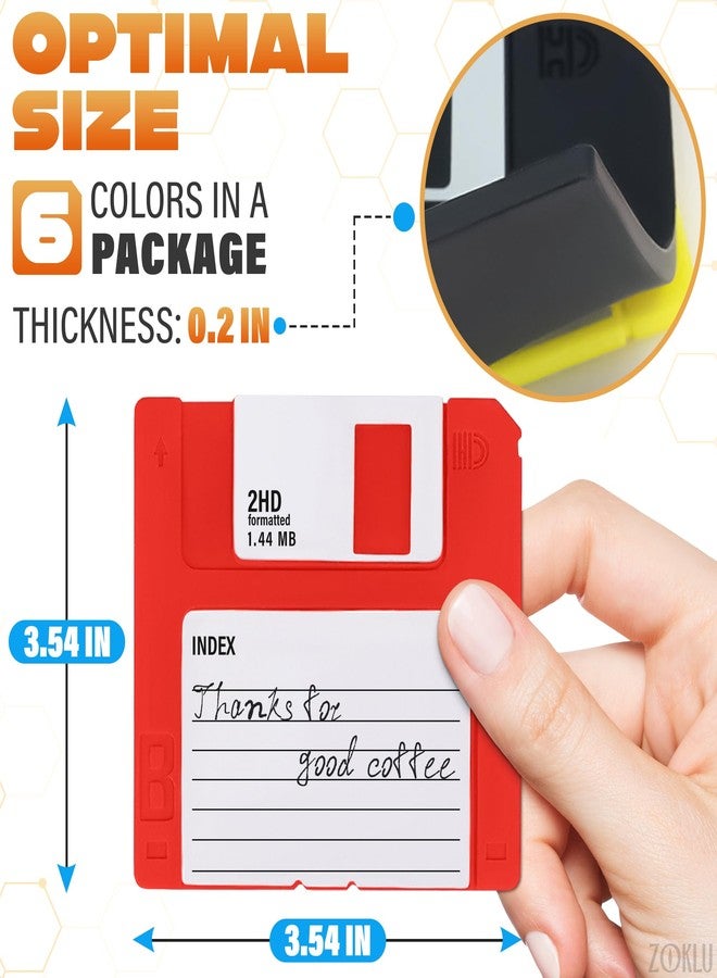 ZOKLU Floppy Disk Coasters Set of 6 - Funny Coasters for Drinks, Protects Surfaces from Hot Drinks - Retro Floppy Disk Design for Home & Office Desk Decor, Gifts for Tech Fans - Image 2