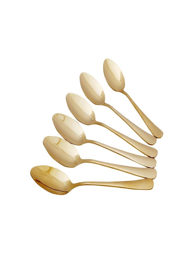 ProKitchen.Homes Prokitchen Dinner Spoon Set, Stainless Steel Golden Dinner Spoons, Durable Tableware for Home, Rust and Tarnish Resistant Cutlery Set for Kitchen and Dining (19 Cm, 6 Pieces) - Image 3
