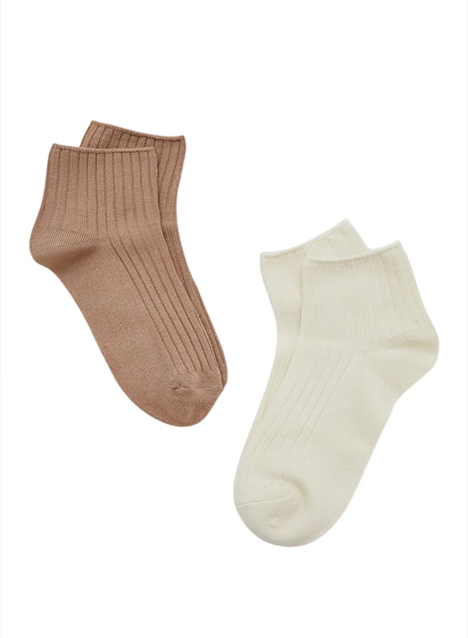 FOREVER 21 Ribbed Quarter Socks - 2 pack - Image 1