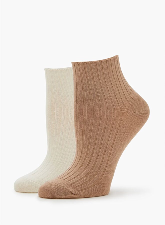 FOREVER 21 Ribbed Quarter Socks - 2 pack - Image 3