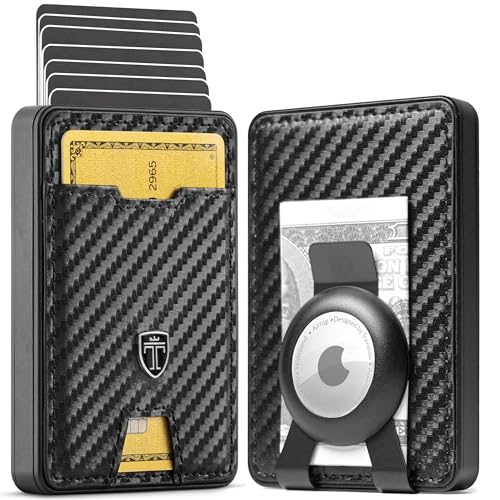 TRAVANDO Swype Slim Wallet for Men Metal RFID Blocking Mens Wallet Card Case (With AirTag* Pocket) - Image 1