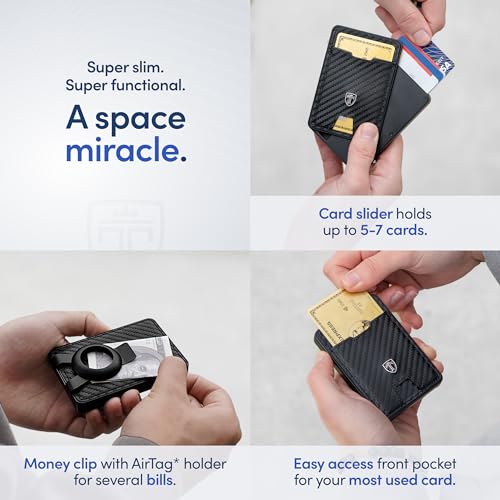 TRAVANDO Swype Slim Wallet for Men Metal RFID Blocking Mens Wallet Card Case (With AirTag* Pocket) - Image 4