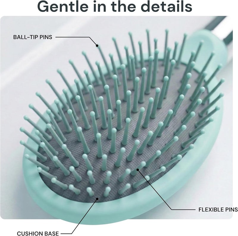 Glitters Travel Handbag Hair Brush - Tangle-Free with Flexible Bristles - Image 3