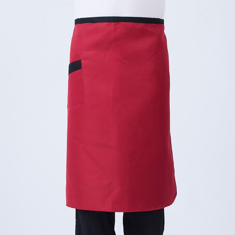 Chef apron Half-length Mens and Womens Catering Restaurant Canteen Kitchen Work Clothes Summer Waterproof and Oil-proof Work Uniform Chili apron - Image 4