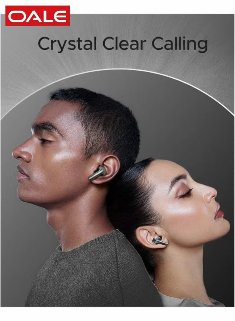 OALE Buds3 Pro True Wireless Earbuds, Bluetooth 5.4, ENC Noise Cancellation, Clear Calling, Touch Control, Siri Support, Up to 30H Playback, Wireless In-Ear Headphones - Black - Image 5