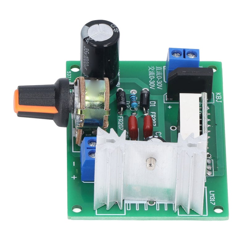 LM317 Adjustable Regulated Power Supply Board DC 0-30V to 1.25V-28V With Digital Display - Duplex Potentiometer Heat Dissipation Heatsinks for Voltage Experiment - Image 4