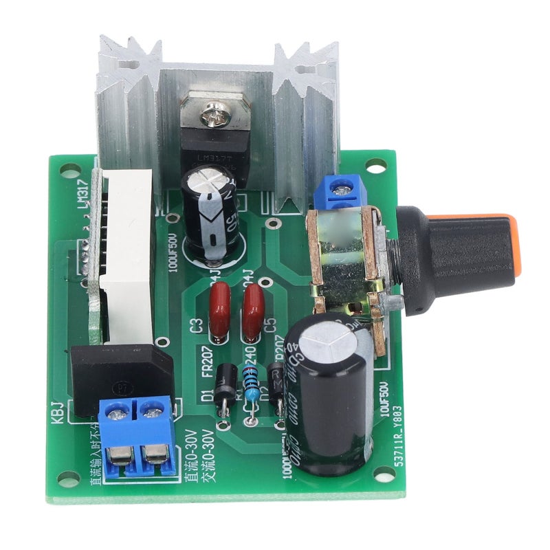 LM317 Adjustable Regulated Power Supply Board DC 0-30V to 1.25V-28V With Digital Display - Duplex Potentiometer Heat Dissipation Heatsinks for Voltage Experiment - Image 3