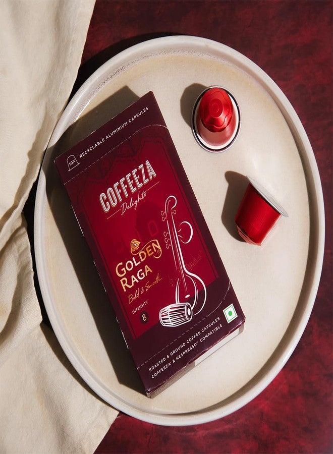 COFFEEZA Delights Namaste Noir & Golden Raga Coffee Capsules (Budget-Friendly) Variety Pack Of 2 | 20 Coffee Pods |160gram - Image 4