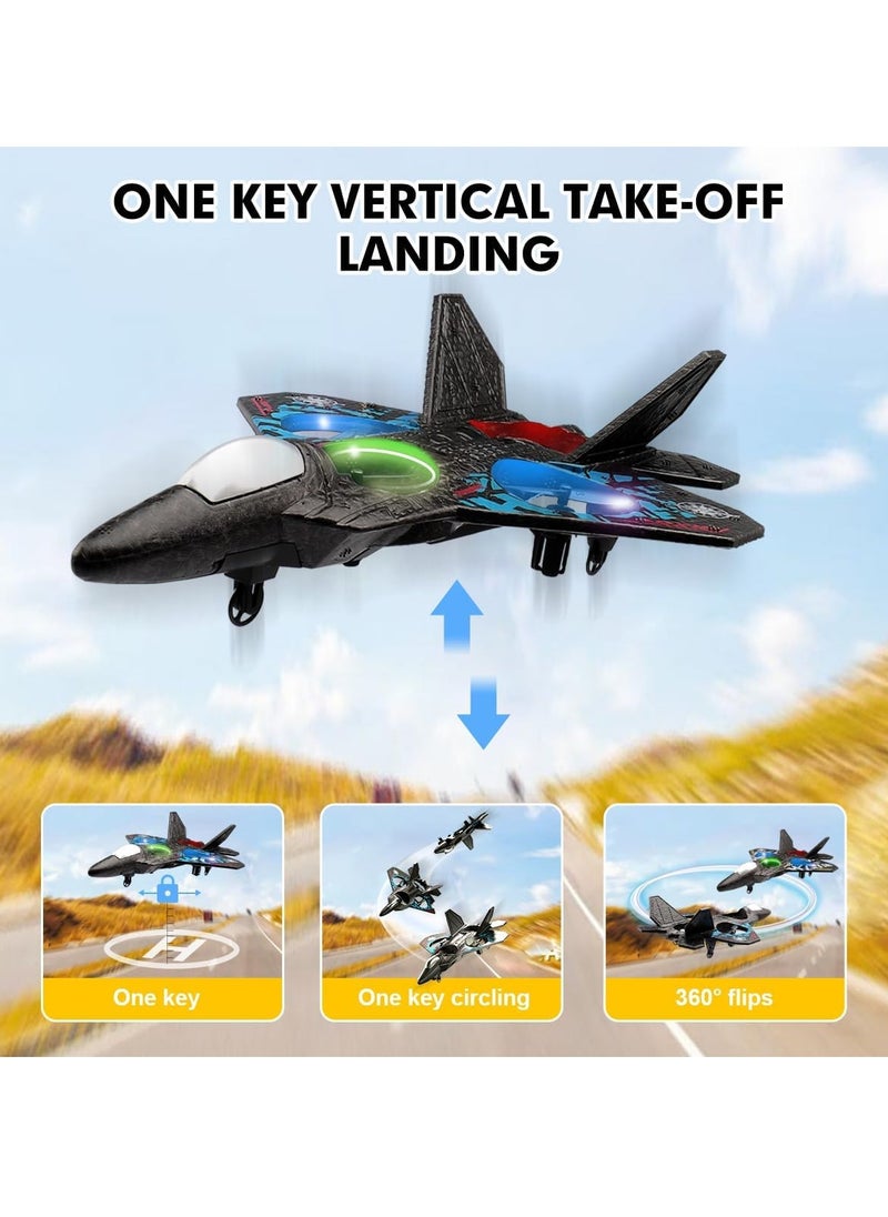 LIVVY Remote Control Fighter Jet Drone with LED Lights – 6-Axis Gyro, USB Rechargeable, 360° Stunt Aircraft Toy for Kids  - Image 3