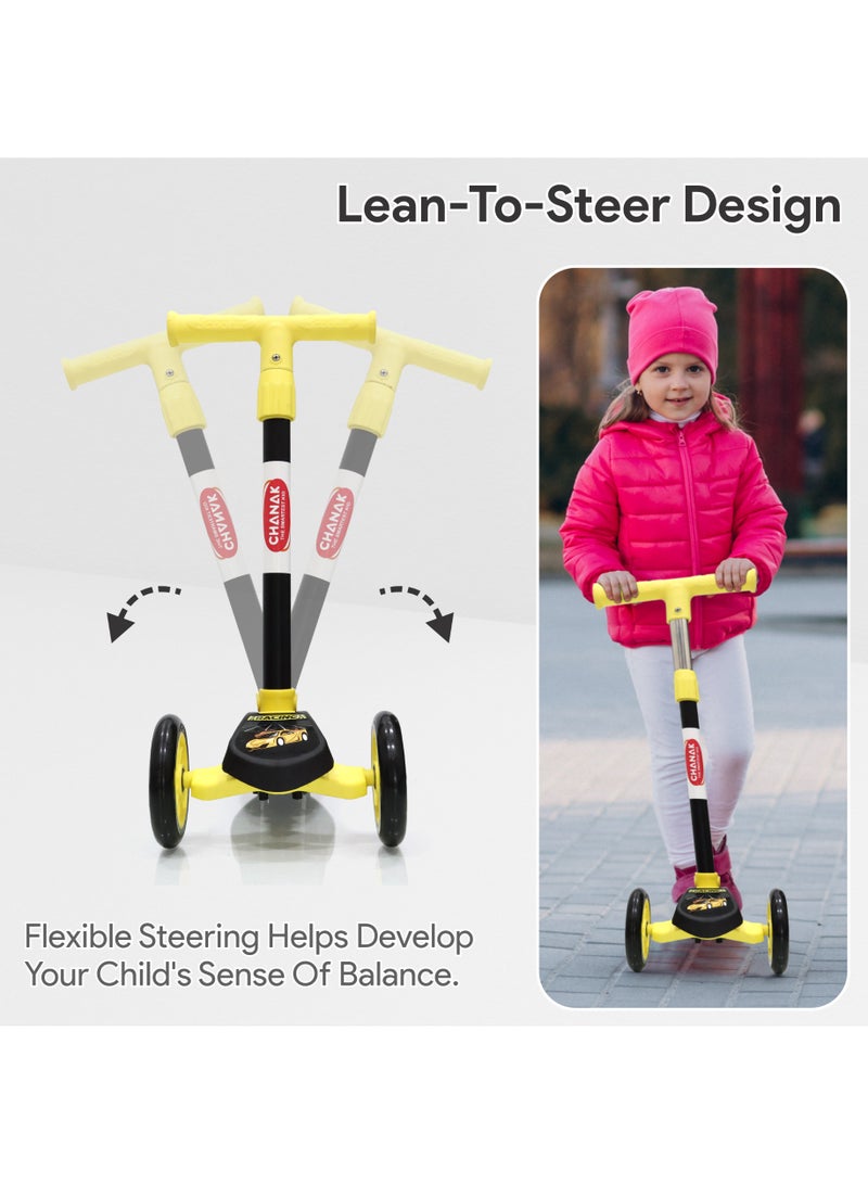 Chanak Go thunder kick scooter for kids 3 wheel foldable scooter with rear break 4 height adjustable with lock for boy & girl 5+ age kids scooter - Image 5
