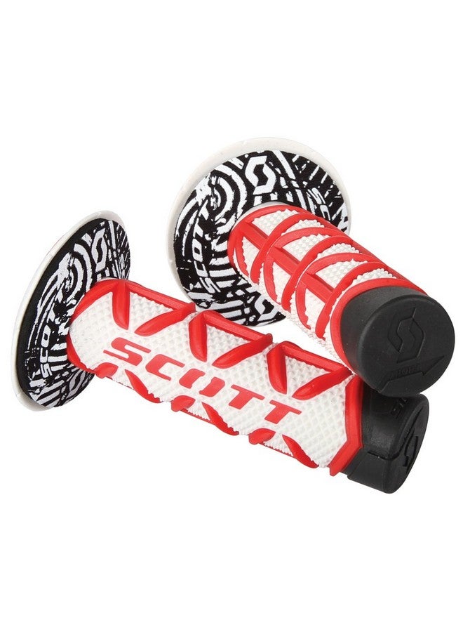 Scott قبضات دراجة نارية حمراء وبيضاء ماسية 2196261005 - Image 2