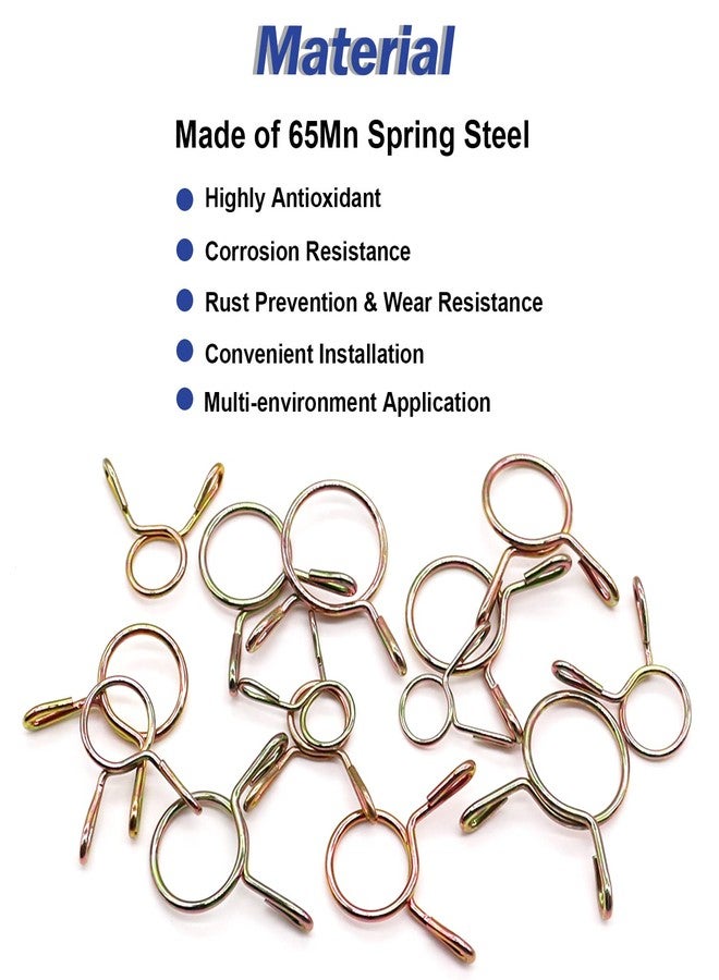 Tnisesm 310Pcs 5-13mm 9 Size Spring Clips Clamps Assortment Kit, Fuel Line Hose Tubing Spring Clips Clamps for Motorcycle Scooter ATV - Image 3