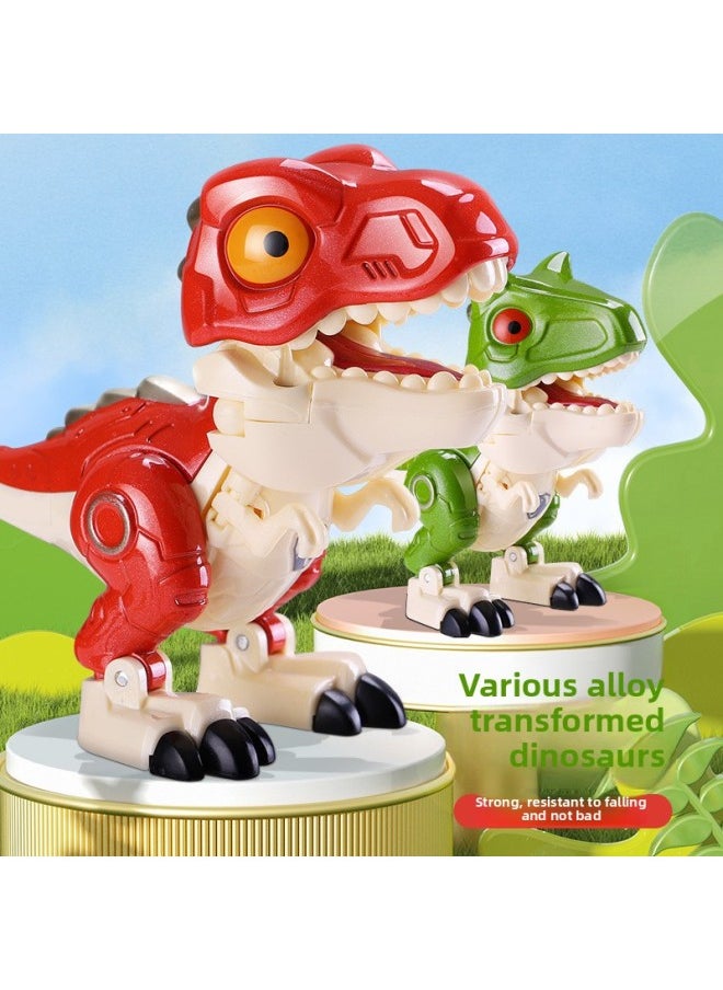 null - Alloy Dinosaur Deformation Robot Children's Toy Building Block Storage Box Tyrannosaurus Raptors Full Set Of Model Toys-Color:999-2 Boxed 12 - Image 1