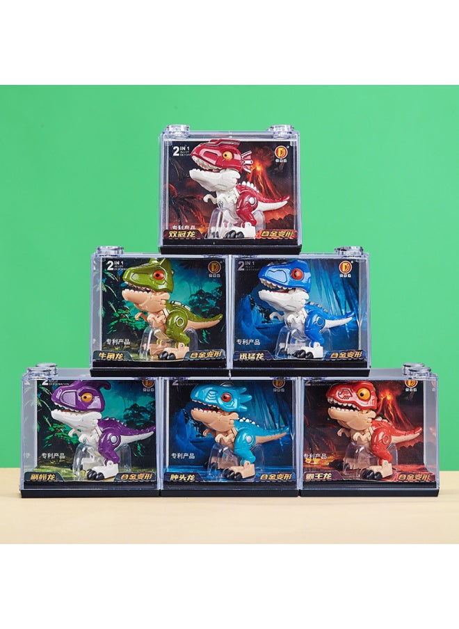 null - Alloy Dinosaur Deformation Robot Children's Toy Building Block Storage Box Tyrannosaurus Raptors Full Set Of Model Toys-Color:999-2 Boxed 12 - Image 1