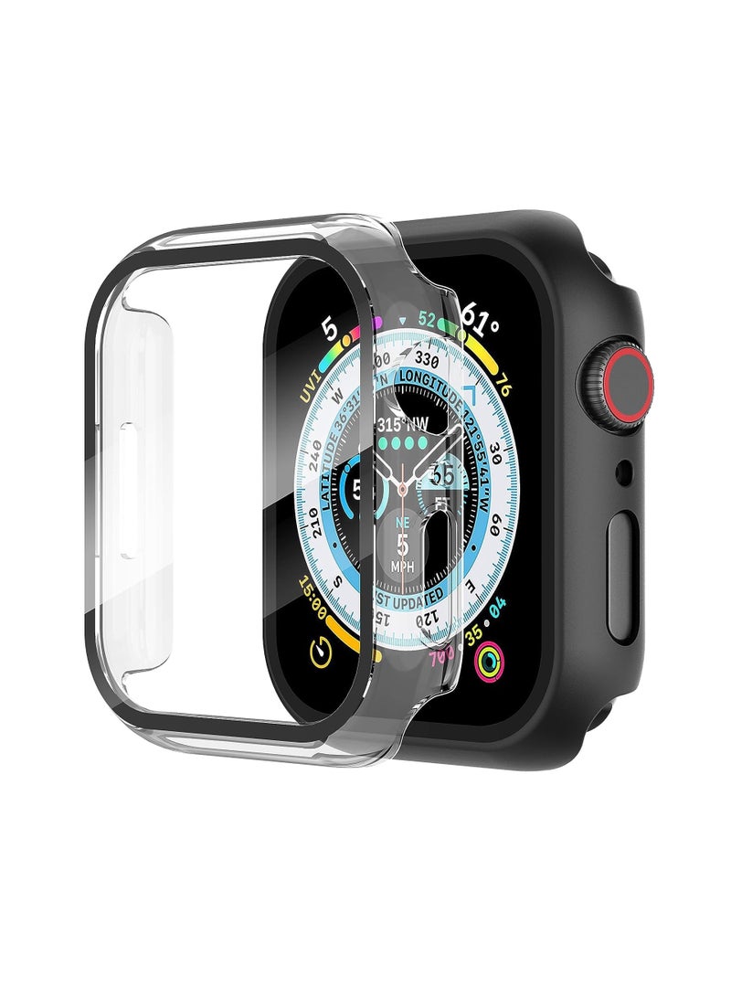 Next store Hard Case Compatible with iWatch 44mm Series 6/5/4 with Tempered Glass Screen Protector, Ultra-Thin Rugged Protective Cover for iWatch 44mm (Clear)