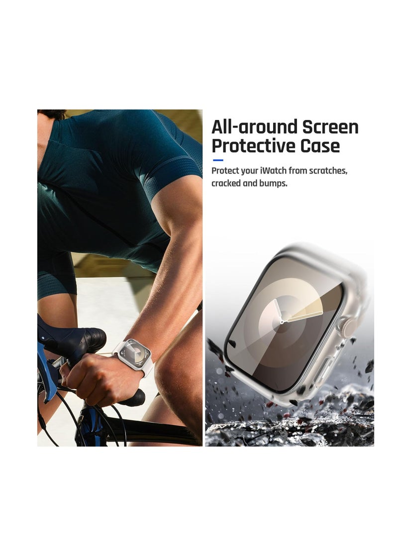 Next store Hard Case Compatible with iWatch 44mm Series 6/5/4 with Tempered Glass Screen Protector, Ultra-Thin Rugged Protective Cover for iWatch 44mm (Clear)