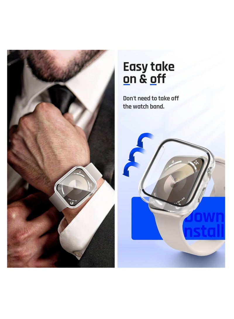 Next store Hard Case Compatible with iWatch 44mm Series 6/5/4 with Tempered Glass Screen Protector, Ultra-Thin Rugged Protective Cover for iWatch 44mm (Clear)