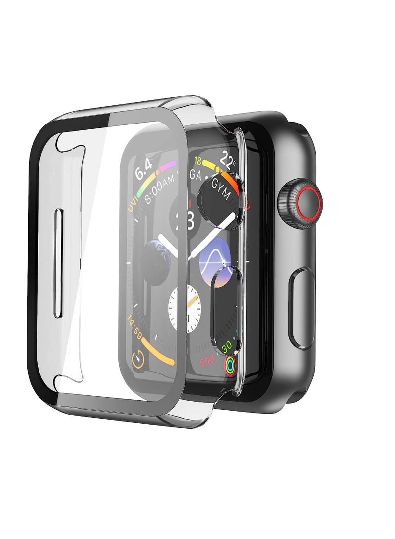 Next store Hard Case Compatible with iWatch 44mm Series 6/5/4 with Tempered Glass Screen Protector, Ultra-Thin Rugged Protective Cover for iWatch 44mm (Clear)