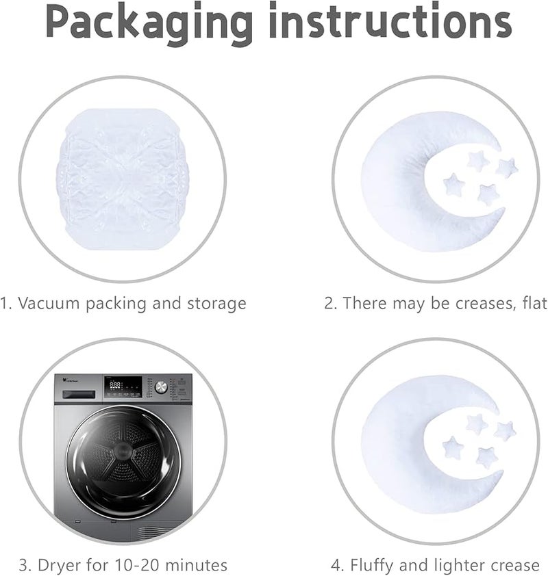 يارستار بيبي مون ستار وسادة مجموعة تصوير حديثي الولادة الدعامة بيضاء - Image 4