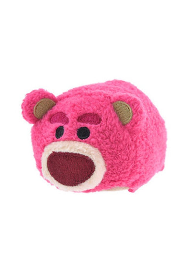 Cartoon Anime Tsum Mouse Refueling Duck Strawberry Pine Squirrel Screen Wipe Pendant Stacked Music Doll Plush Toy-Color:Strawberry Bear-Height:9*5*6cm - Image 1