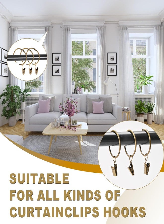 Hanitronic 32 PCS Curtain Rings with Clips, Openable Drapery Metal Clip Rings for Hanging Drapes Decorative Fit Up to 1-inch Windows Rods (1 1/4“ Inner Diameter) - Image 5