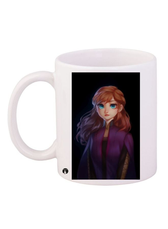 Cartoon Girl Printed Coffee Mug White/Black/Brown 11ounce