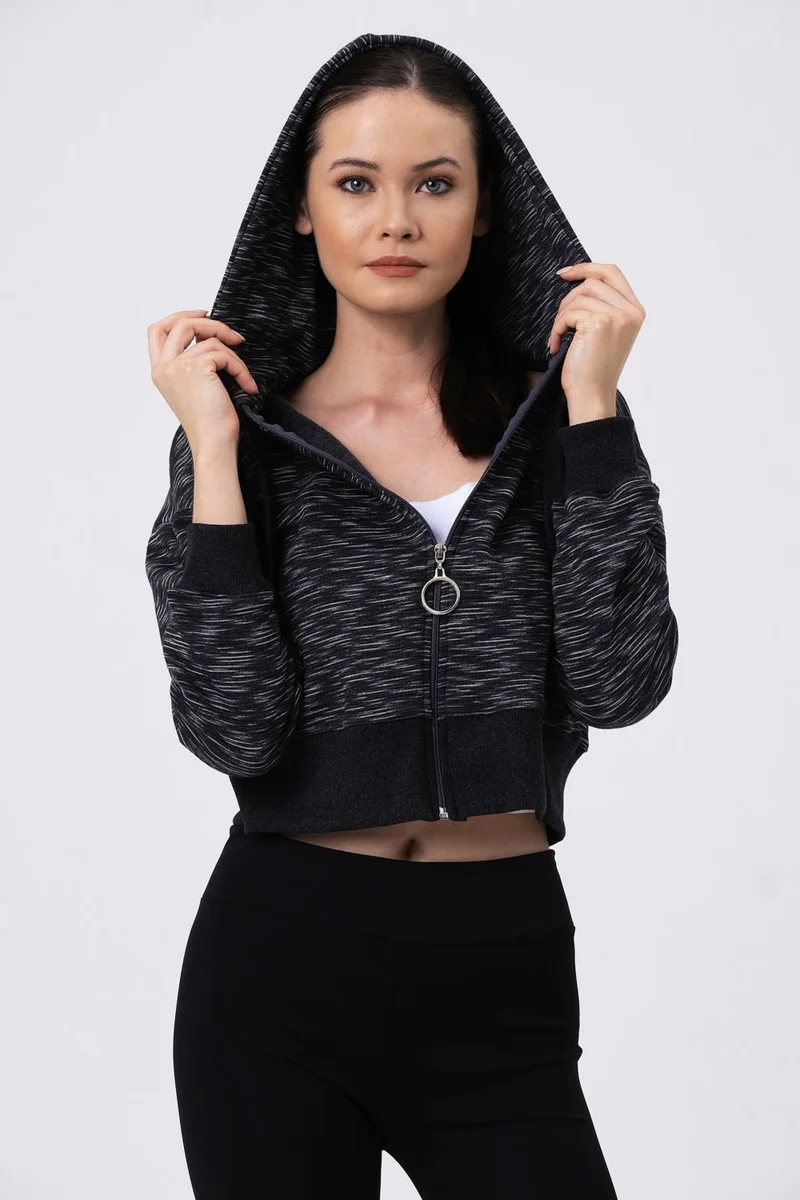 الكسندر جاردي Crop Hoodie Cardigan (B20-5013)