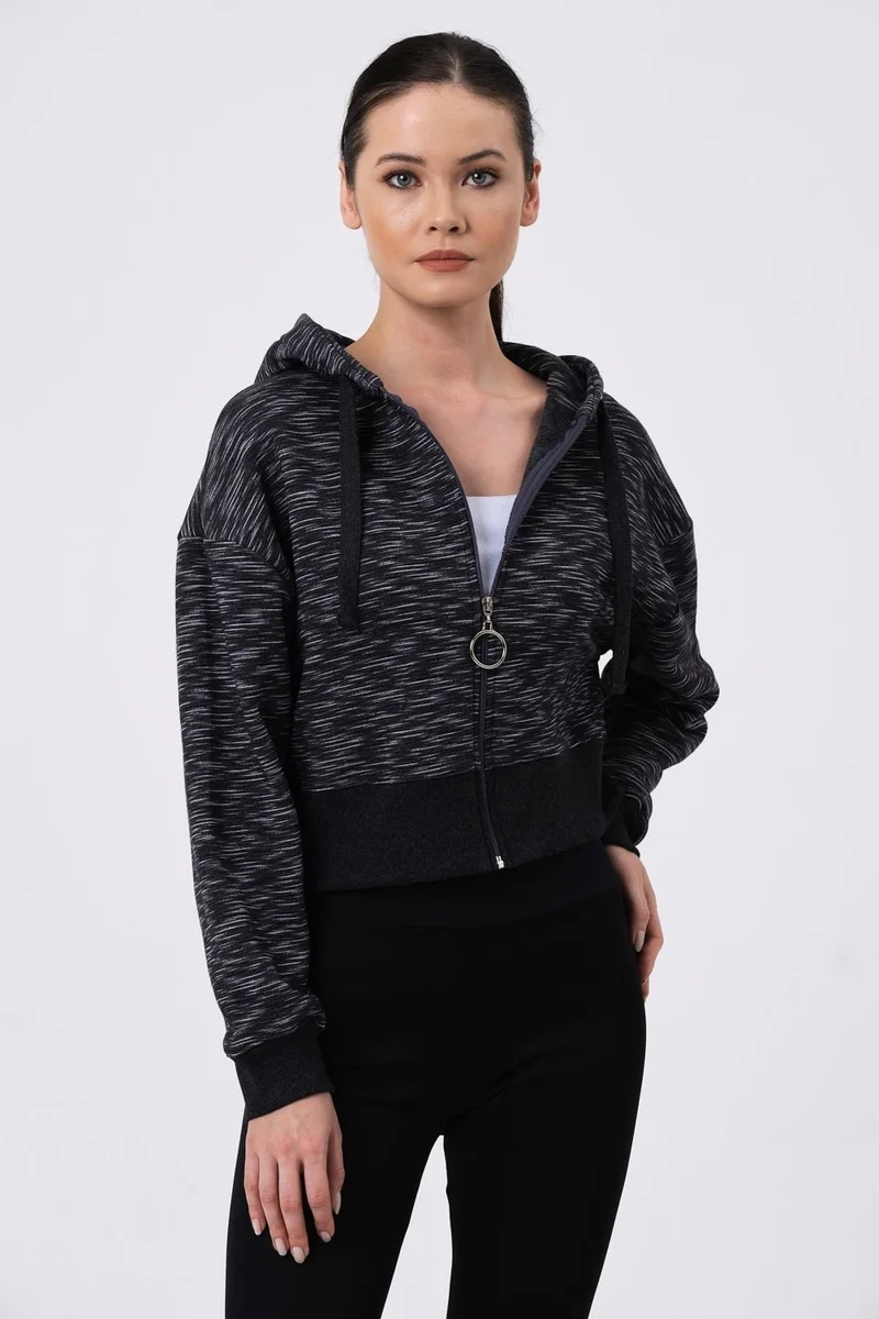 الكسندر جاردي Crop Hoodie Cardigan (B20-5013)