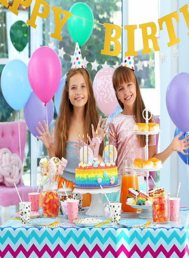 MTLEE Number 7 Candle for Birthday Cake Girl, Pink Crown Glitter 7th Candle Cake Topper with Sequins for Princess Party Decoration Favor Supplies - Image 4