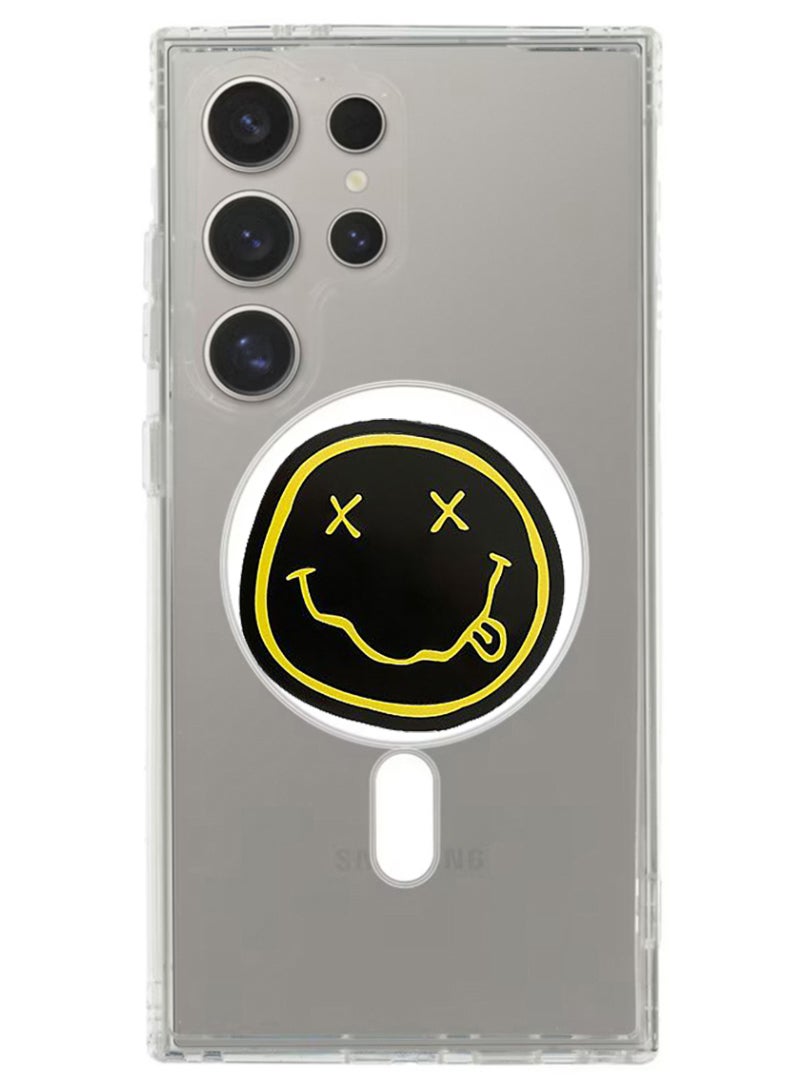 Theodor Magnetic Case for Samsung Galaxy S24 Ultra 6.8-inch Compatible with MagSafe Wireless Charging, Shockproof Phone Bumper Cover Smiley (2) - Image 1