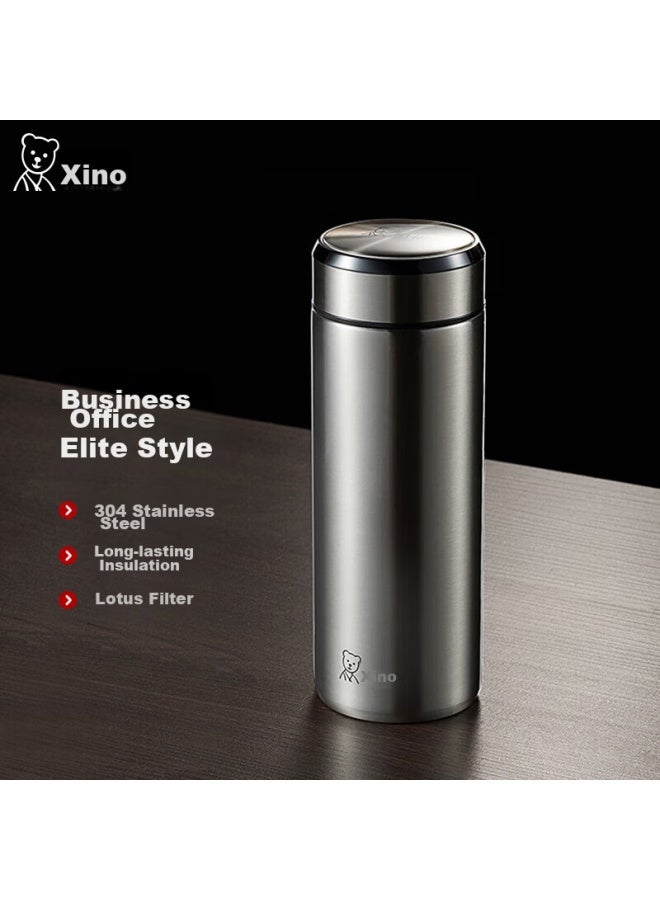 Heenoor Xino Insulated Mug For Men, Stainless Steel Tea Cup, Business Office Car Water Bottle, Xn-5608a Natural Color, 460ml - Image 1