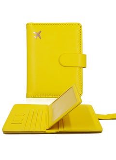 Excefore Passport Holder, Passport Holder Card Slots, Creative Aircraft Certificate Storage Bag, Cute Passport Cover for Women and Men, Waterproof Rfid Blocking Travel Wallet (Yellow)  - Image 1