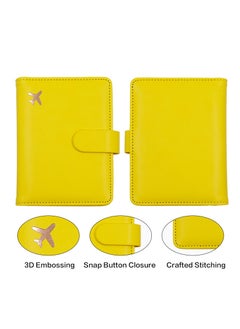 Excefore Passport Holder, Passport Holder Card Slots, Creative Aircraft Certificate Storage Bag, Cute Passport Cover for Women and Men, Waterproof Rfid Blocking Travel Wallet (Yellow)  - Image 5