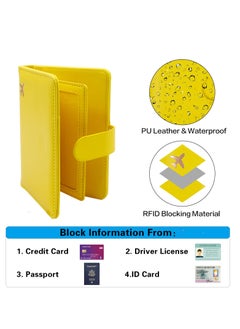 Excefore Passport Holder, Passport Holder Card Slots, Creative Aircraft Certificate Storage Bag, Cute Passport Cover for Women and Men, Waterproof Rfid Blocking Travel Wallet (Yellow)  - Image 4