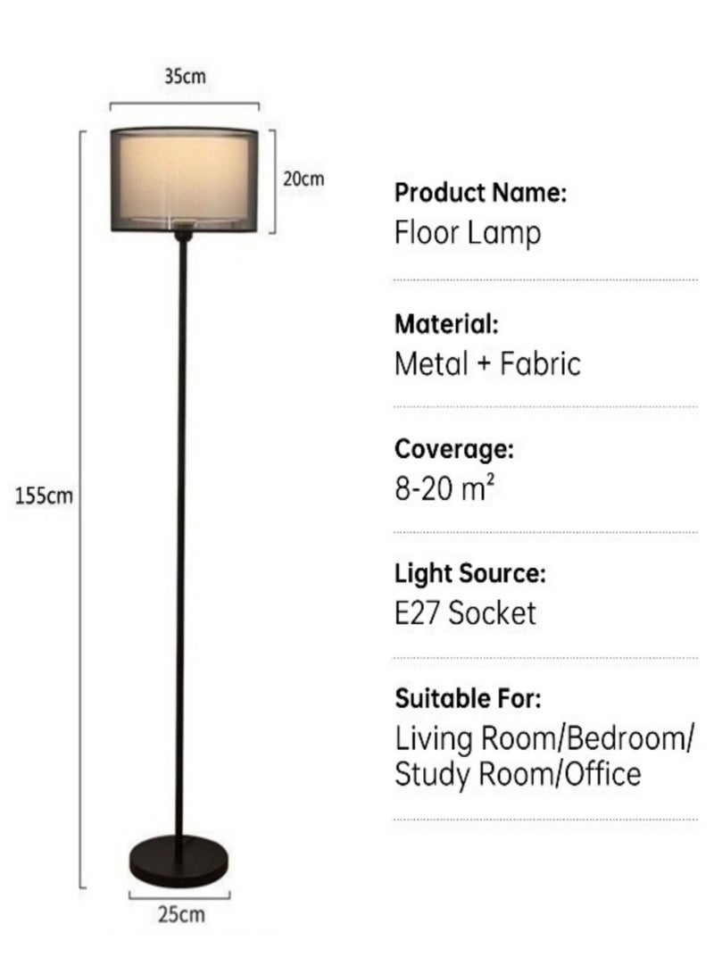 NEWLAN Modern Shade Floor Lamp: Smart Remote Dimmable, 3 Color Temperatures, Multi-Scene Elegant Lighting for Bedrooms & Living Spaces. 25x35x155cm - Image 4