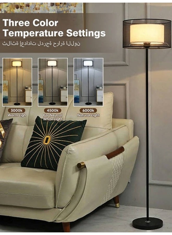 NEWLAN Modern Shade Floor Lamp: Smart Remote Dimmable, 3 Color Temperatures, Multi-Scene Elegant Lighting for Bedrooms & Living Spaces. 25x35x155cm - Image 2