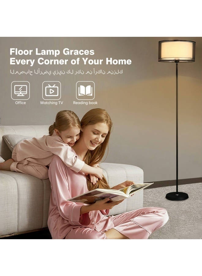 NEWLAN Modern Shade Floor Lamp: Smart Remote Dimmable, 3 Color Temperatures, Multi-Scene Elegant Lighting for Bedrooms & Living Spaces. 25x35x155cm - Image 5