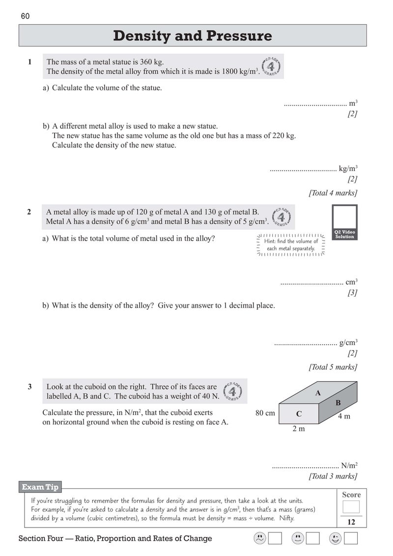 GCSE Maths OCR Exam Practice Workbook: Foundation - includes Video Solutions and Answers