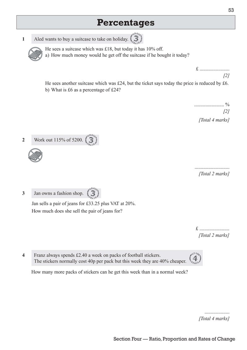 GCSE Maths OCR Exam Practice Workbook: Foundation - includes Video Solutions and Answers