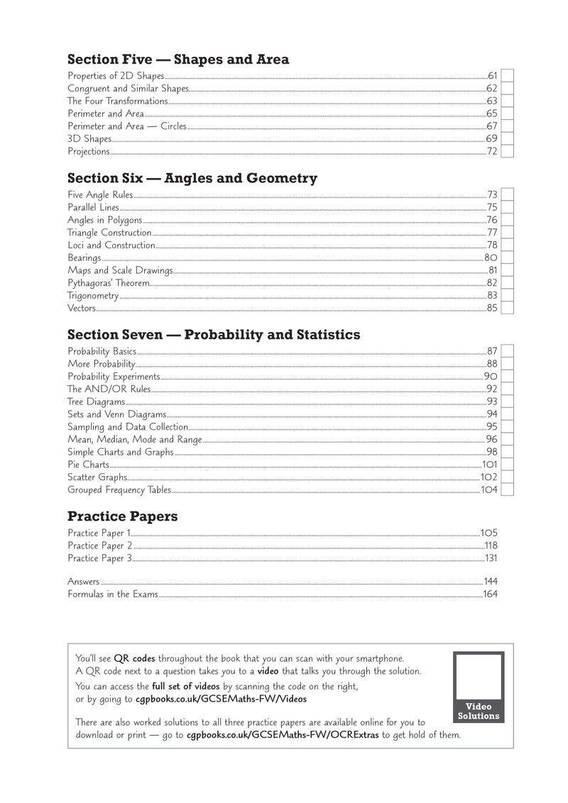 GCSE Maths OCR Exam Practice Workbook: Foundation - includes Video Solutions and Answers